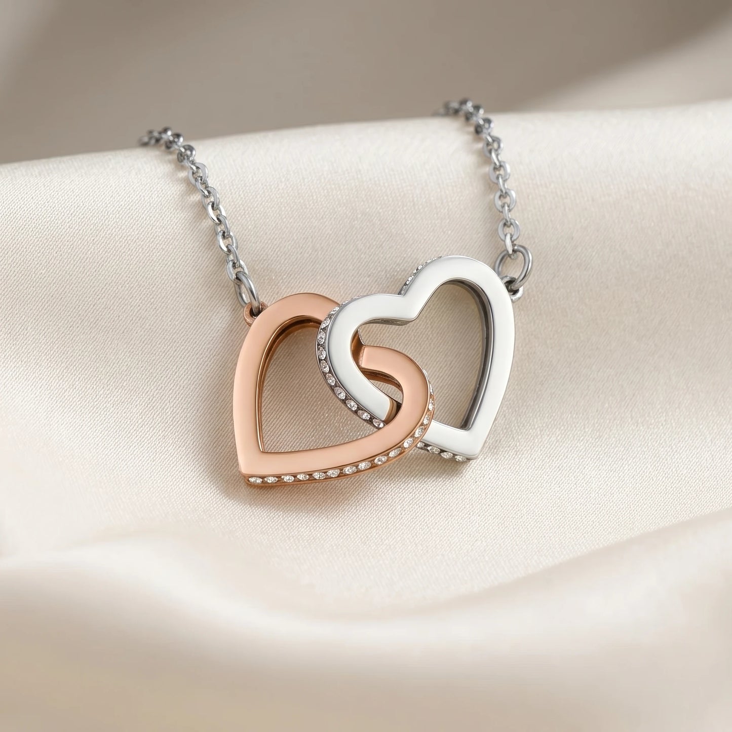 To My Bonus Daughter – Interlocking Hearts Necklace – A Heartfelt Gift for the Girl I Chose to Love