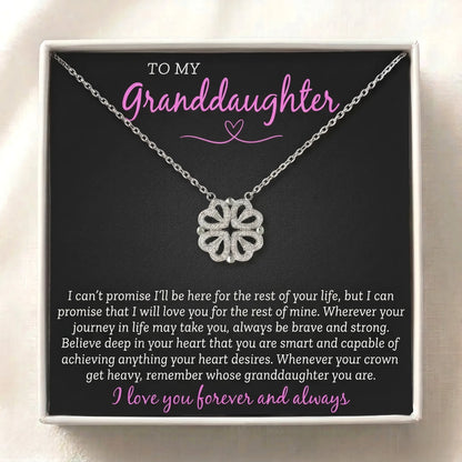 To My Granddaughter Magnetic Folding Heart Necklace - Inspirational Jewelry Gift