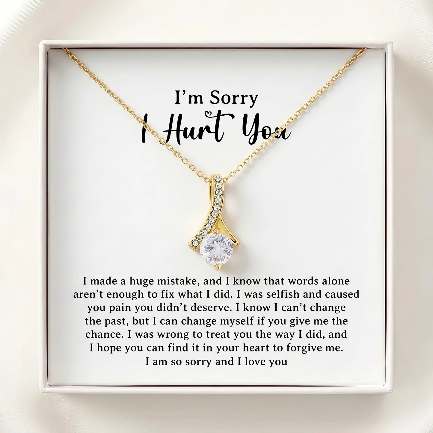 "I'm Sorry I Hurt You" Alluring Beauty Necklace – Heartfelt Apology & Reconciliation Gift for Her