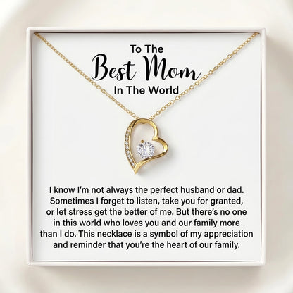 "Best Mom" Forever Love Necklace – Meaningful Gift for Wife from Husband, Any Occasion