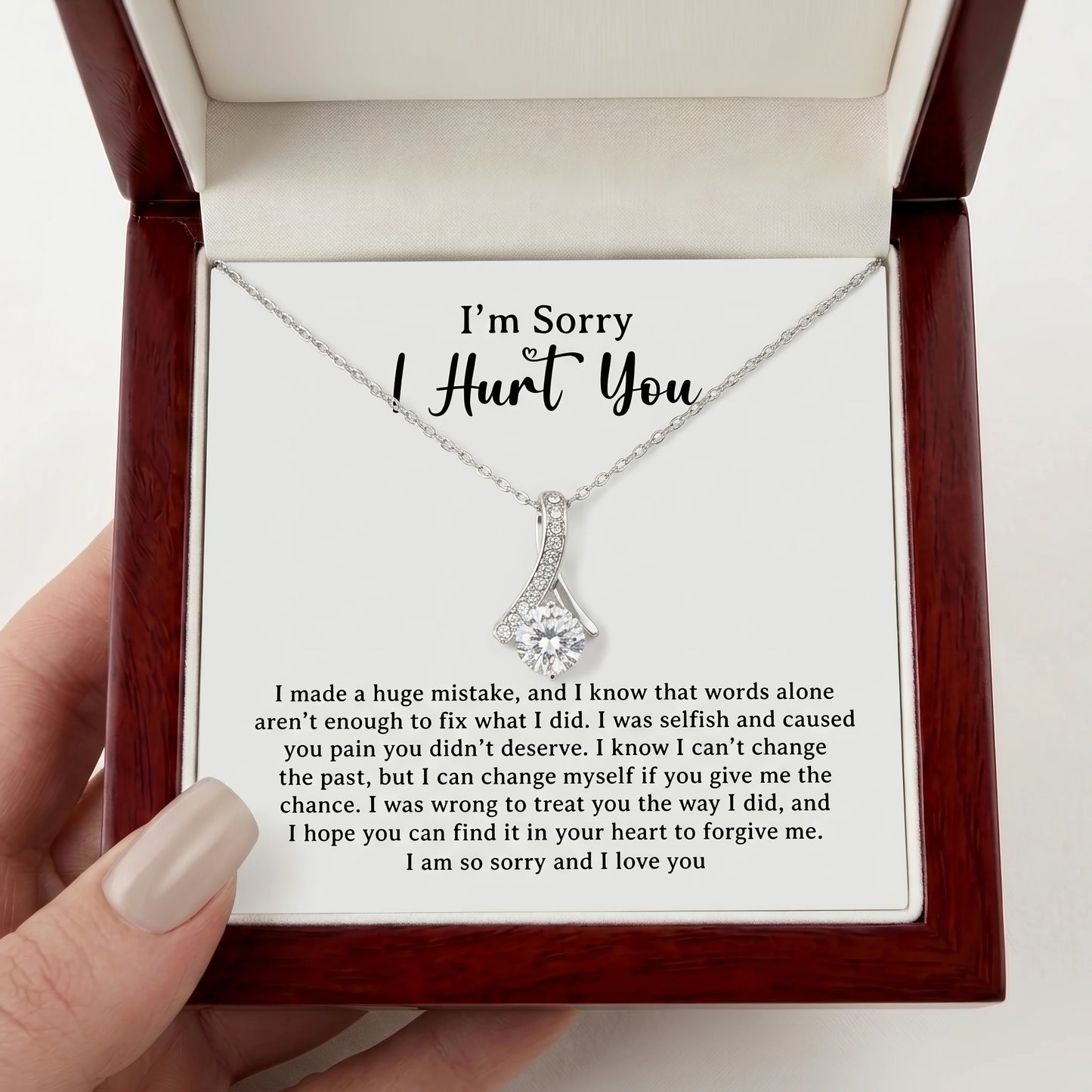 "I'm Sorry I Hurt You" Alluring Beauty Necklace – Heartfelt Apology & Reconciliation Gift for Her