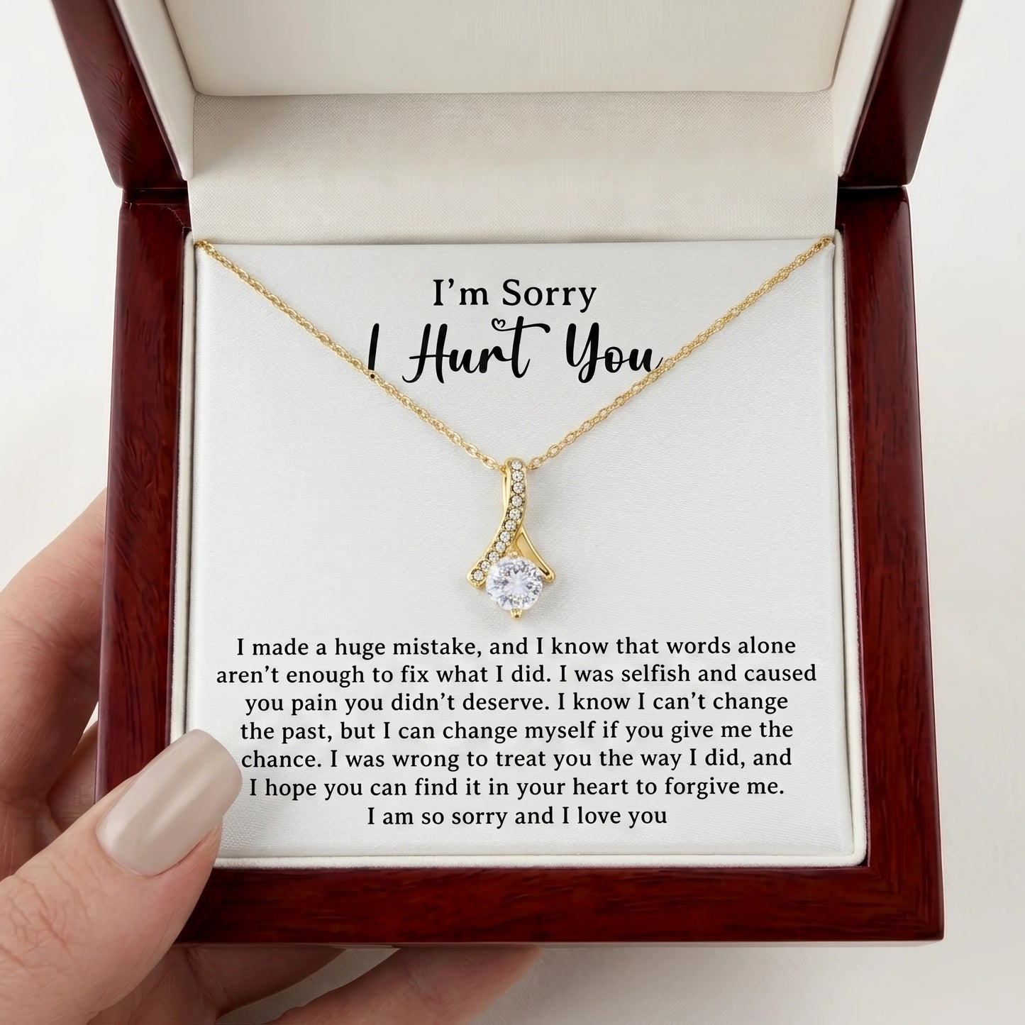 "I'm Sorry I Hurt You" Alluring Beauty Necklace – Heartfelt Apology & Reconciliation Gift for Her