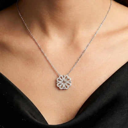 To My Granddaughter Magnetic Folding Heart Necklace - Inspirational Jewelry Gift