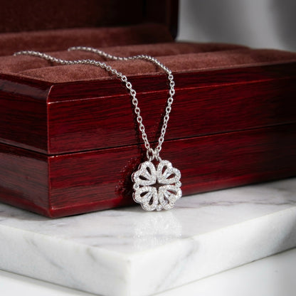 "To My Beautiful Daughter" Magnetic Hearts Clover Necklace – Meaningful Gift from Dad for Birthday, Graduation & Any Occasion