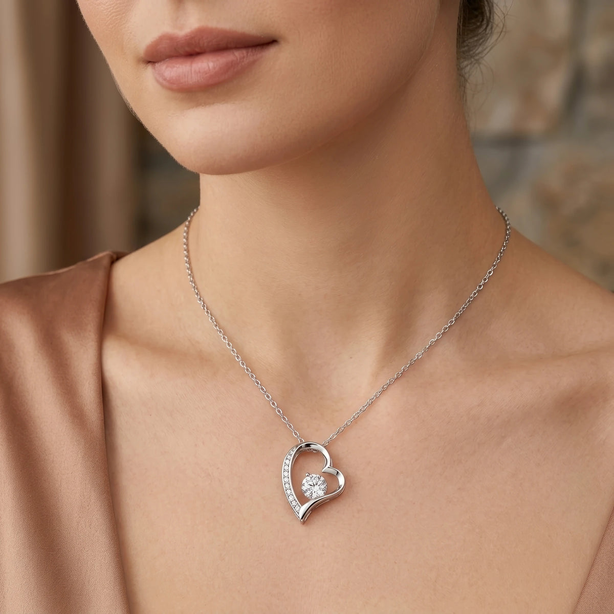 "Let's Start Over" Forever Love Necklace & Red Rose Box - Romantic Apology Gift