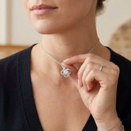 To My Beautiful Soulmate - Love Knot Necklace - Meaningful Anniversary & Birthday Gift for Her