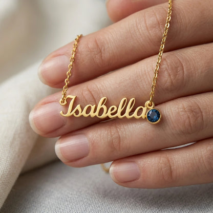 "To My Love, My Love Letter to You" Custom Name Necklace with Birthstone – Personalized Gift for Her