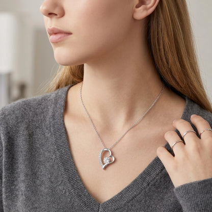 To My Beautiful Daughter – Forever Love Heart Necklace, A Father's Gift She'll Treasure for Life