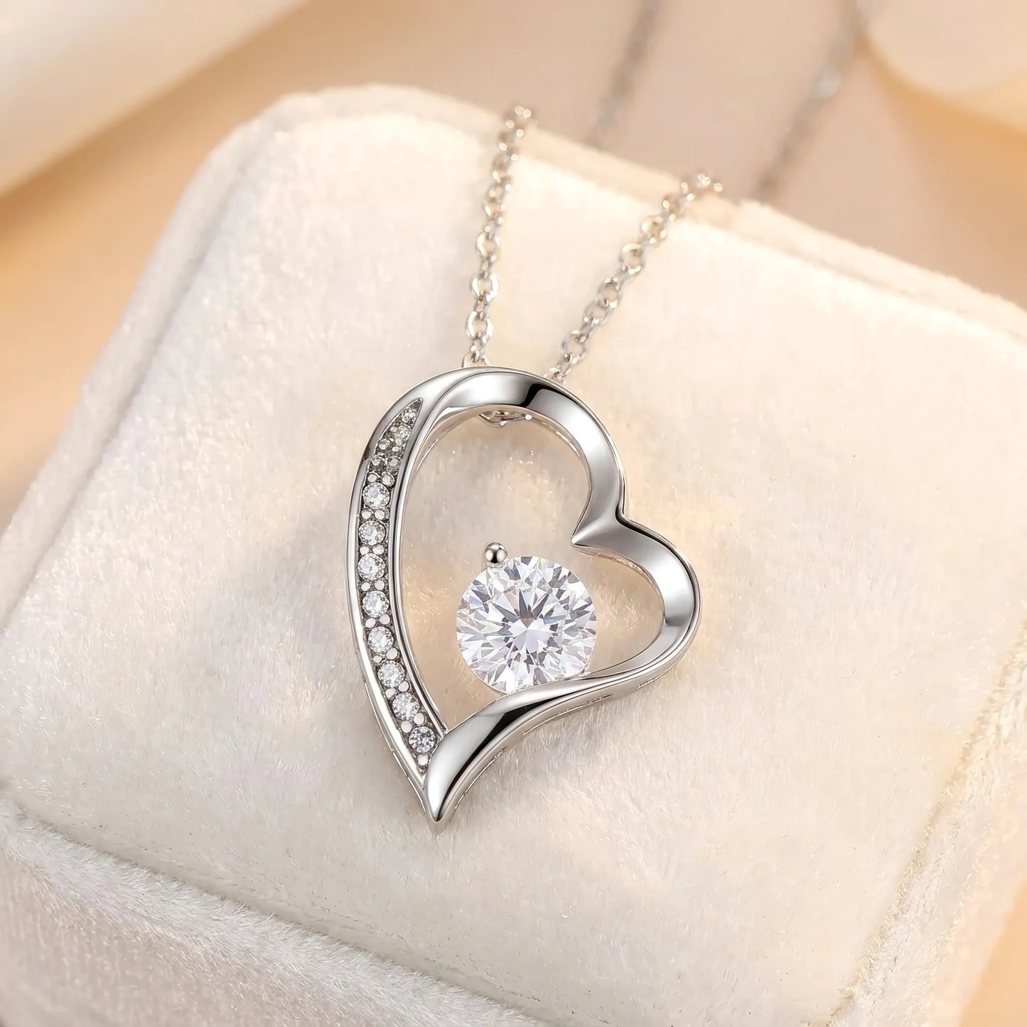 "To My Wife" Forever Love Necklace with Red Heart Rose Box – Anniversary, Birthday & Valentine's Gift for Her