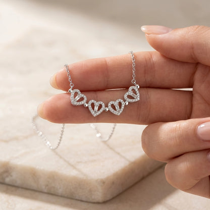 "To My Precious Granddaughter" Magnetic Hearts Clover Necklace – Meaningful Gift from Grandpa