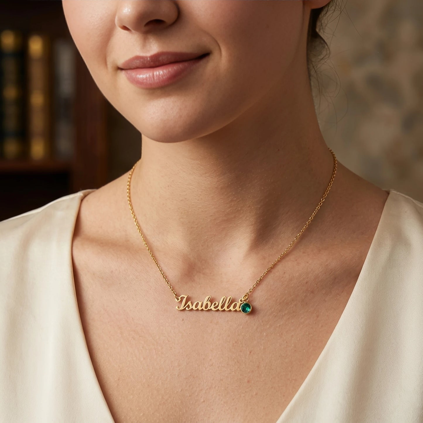 Custom Name Necklace with Birthstone – To My Granddaughter, Loved Forever & Always