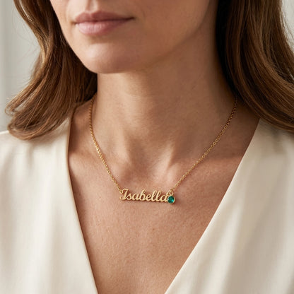 "To My Love, My Love Letter to You" Custom Name Necklace with Birthstone – Personalized Gift for Her
