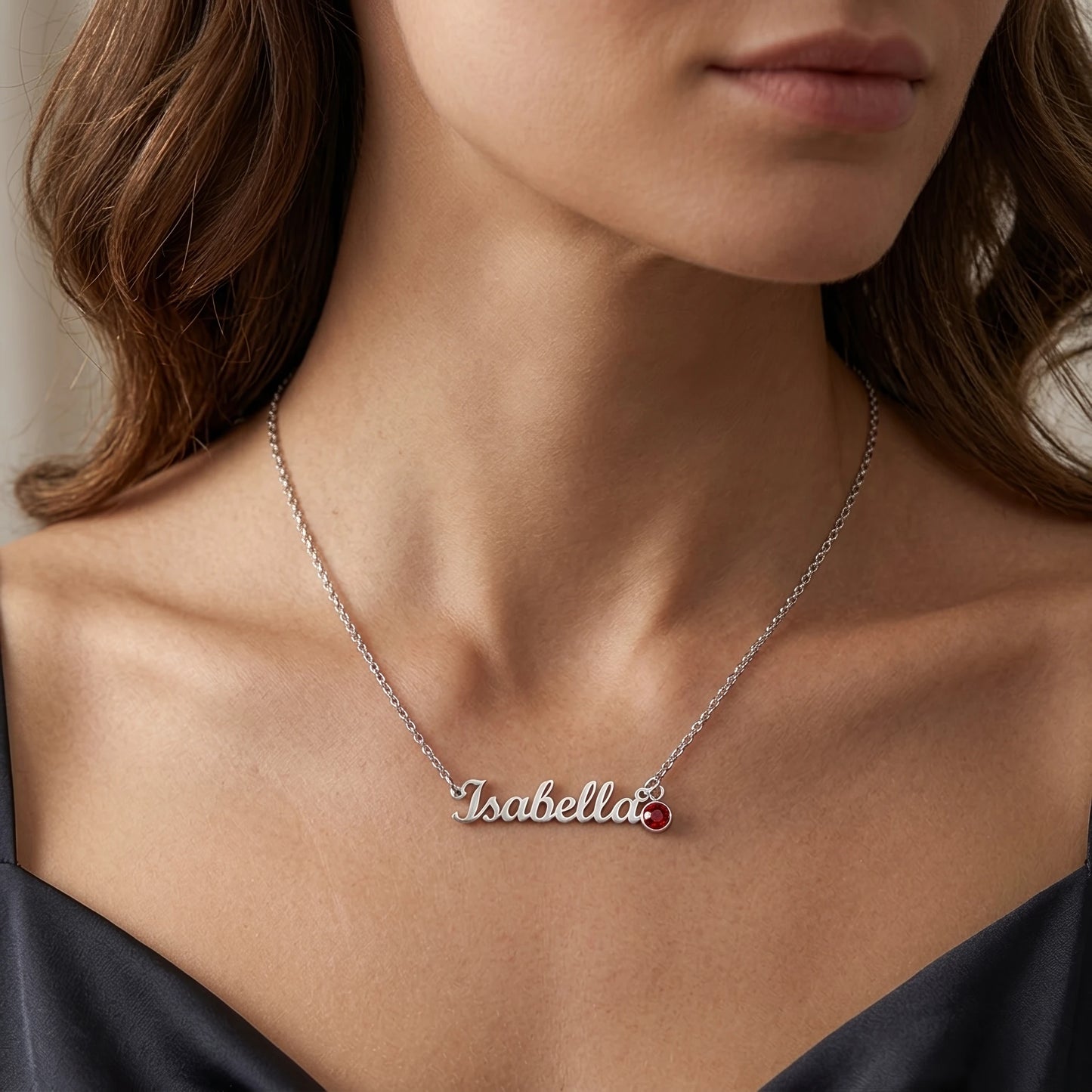 "To My Love, My Love Letter to You" Custom Name Necklace with Birthstone – Personalized Gift for Her