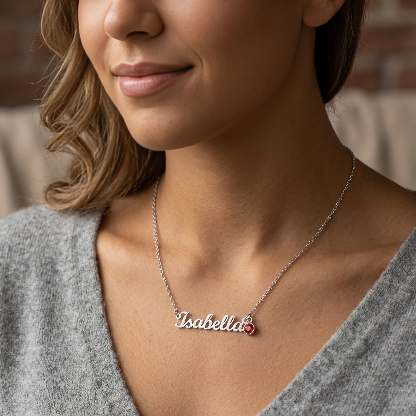 "To My Daughter, Straighten Your Crown" Custom Name Necklace with Birthstone – Meaningful Gift from Dad