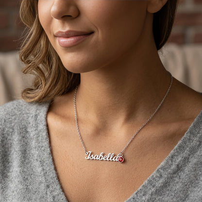 "To My Daughter, Straighten Your Crown" Custom Name Necklace with Birthstone – Meaningful Gift from Dad