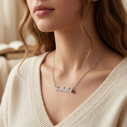 Custom Name Necklace with Birthstone – To My Granddaughter, Loved Forever & Always