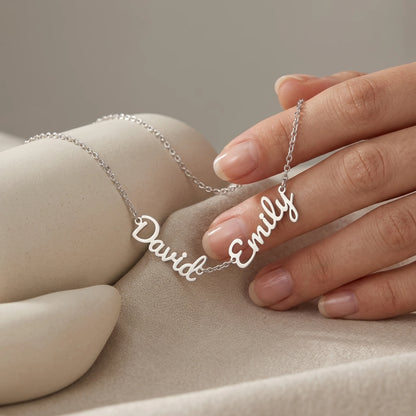 "Let's Start Over" Personalized Two Name Necklace – Say Sorry in a Way She'll Never Forget