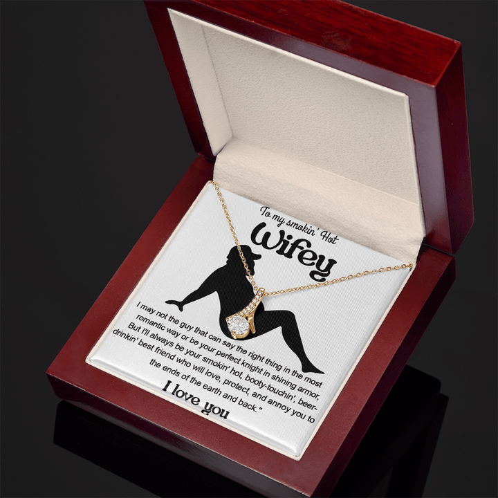 A Funny "I Love You" Gift for Your Wifey - Alluring Beauty Necklace - The Love Sparkle