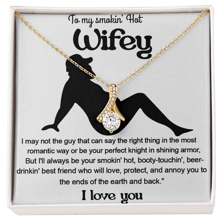A Funny "I Love You" Gift for Your Wifey - Alluring Beauty Necklace - The Love Sparkle