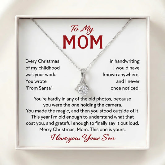 Alluring Beauty Necklace for Mom – "You Made the Magic" Christmas Gift from Son with Message Card - The Love Sparkle