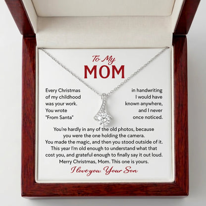 Alluring Beauty Necklace for Mom – "You Made the Magic" Christmas Gift from Son with Message Card - The Love Sparkle