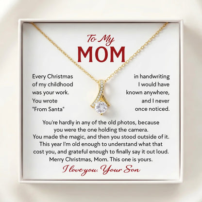 Alluring Beauty Necklace for Mom – "You Made the Magic" Christmas Gift from Son with Message Card - The Love Sparkle