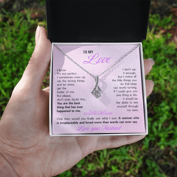 Alluring Beauty Necklace for Wife - Sentimental Gift from Husband with "You're The Best Thing" Message Card - The Love Sparkle