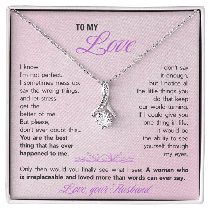 Alluring Beauty Necklace for Wife - Sentimental Gift from Husband with "You're The Best Thing" Message Card - The Love Sparkle