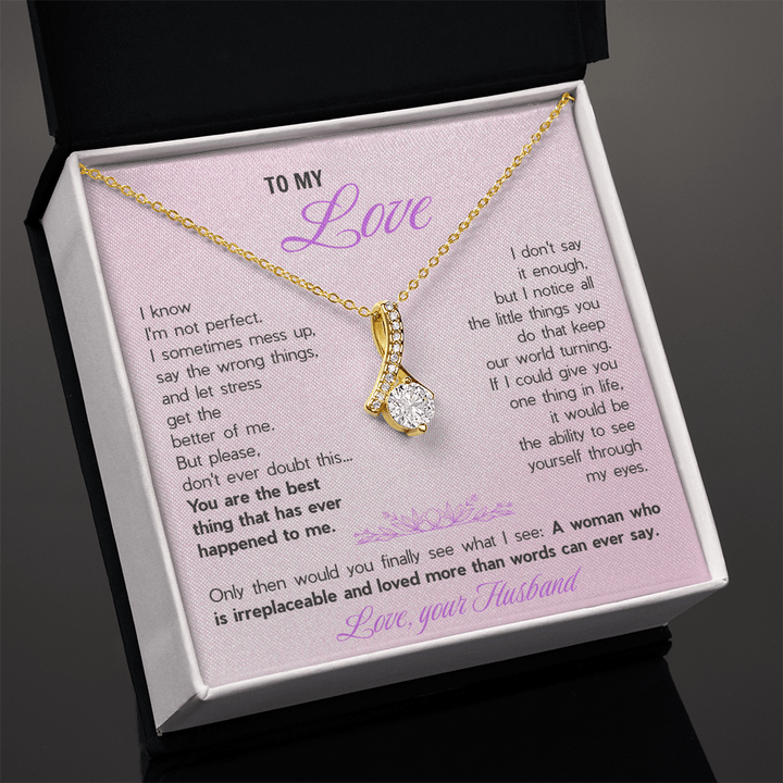 Alluring Beauty Necklace for Wife - Sentimental Gift from Husband with "You're The Best Thing" Message Card - The Love Sparkle