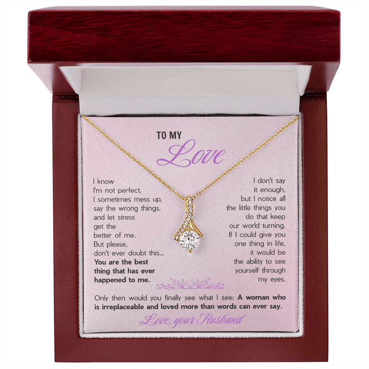 Alluring Beauty Necklace for Wife - Sentimental Gift from Husband with "You're The Best Thing" Message Card - The Love Sparkle