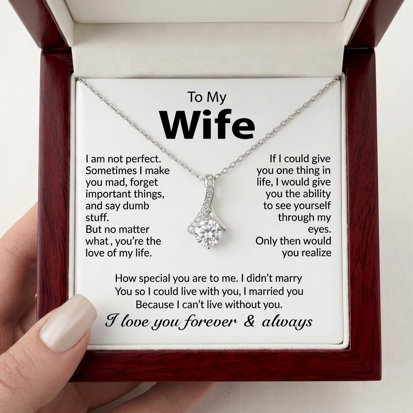 Alluring Beauty Necklace – Heartfelt "To My Wife" Gift - The Love Sparkle