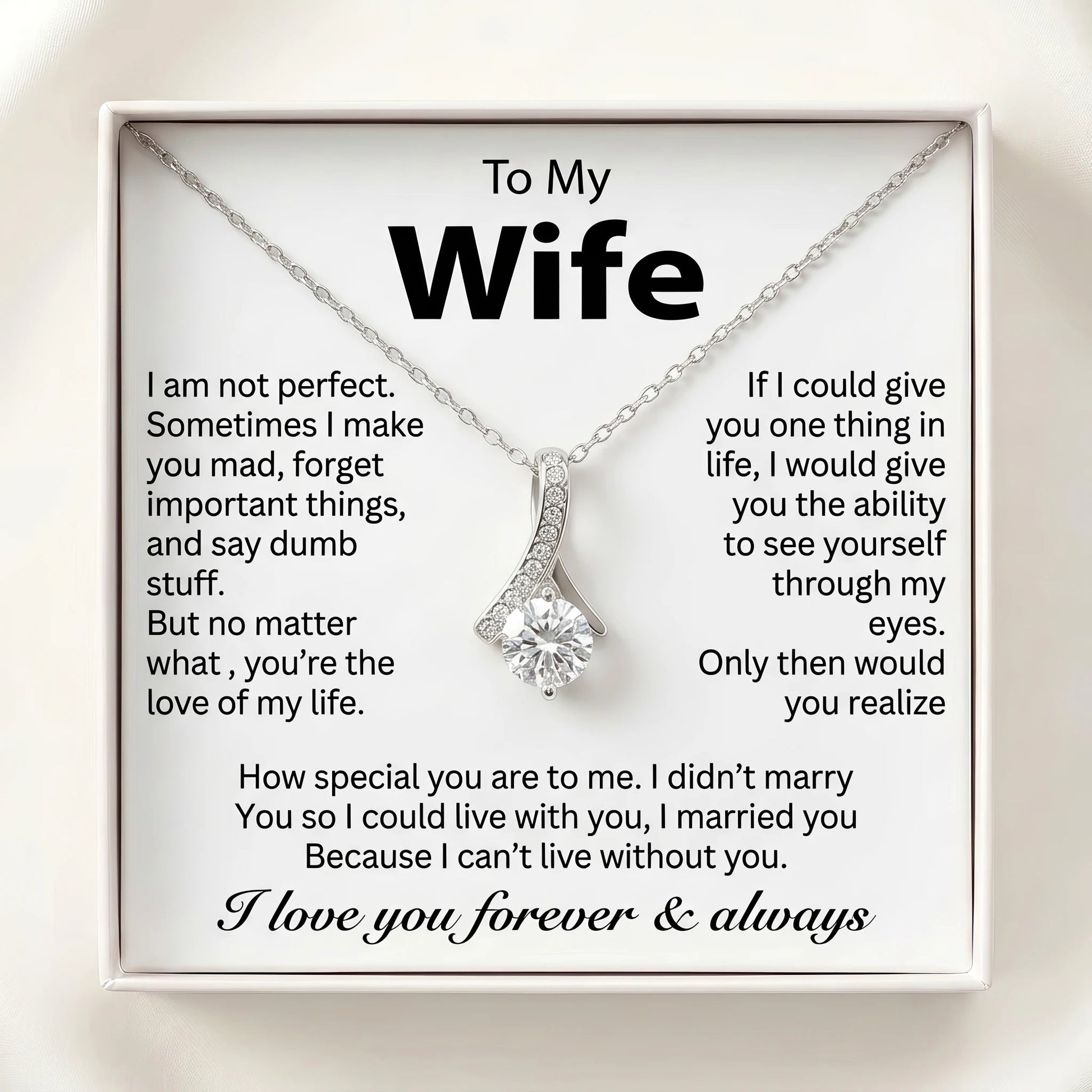 Alluring Beauty Necklace – Heartfelt "To My Wife" Gift - The Love Sparkle