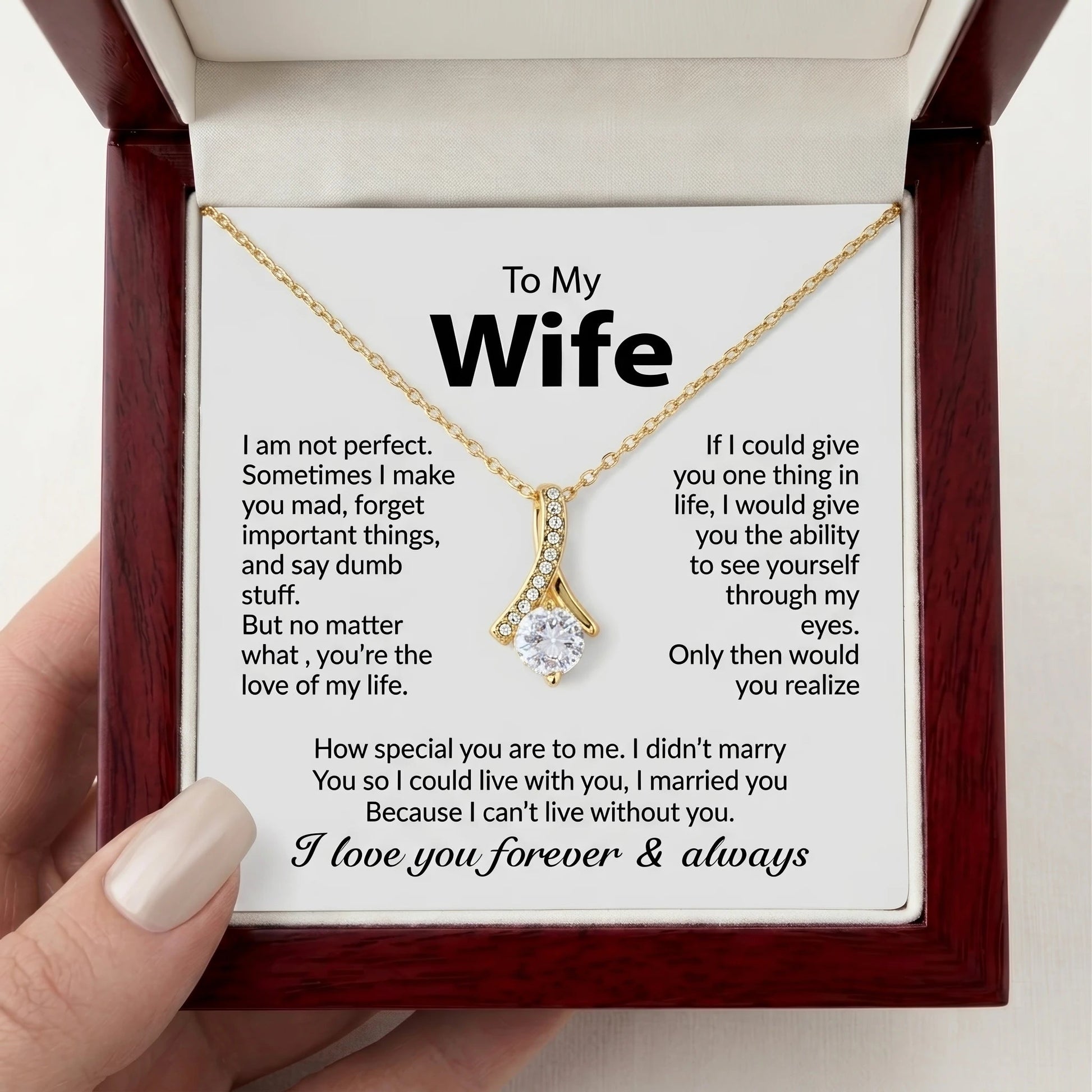 Alluring Beauty Necklace – Heartfelt "To My Wife" Gift - The Love Sparkle