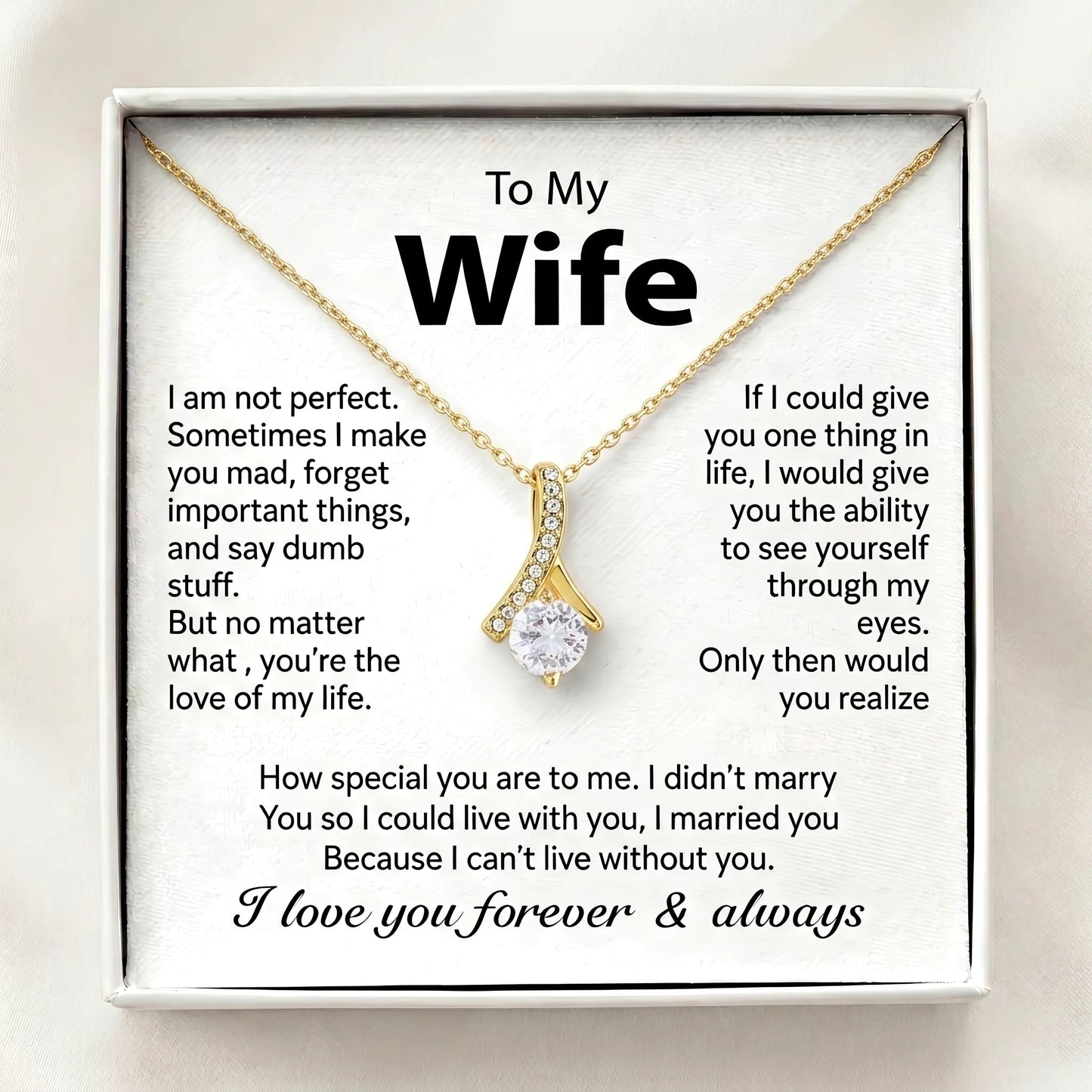 Alluring Beauty Necklace – Heartfelt "To My Wife" Gift - The Love Sparkle