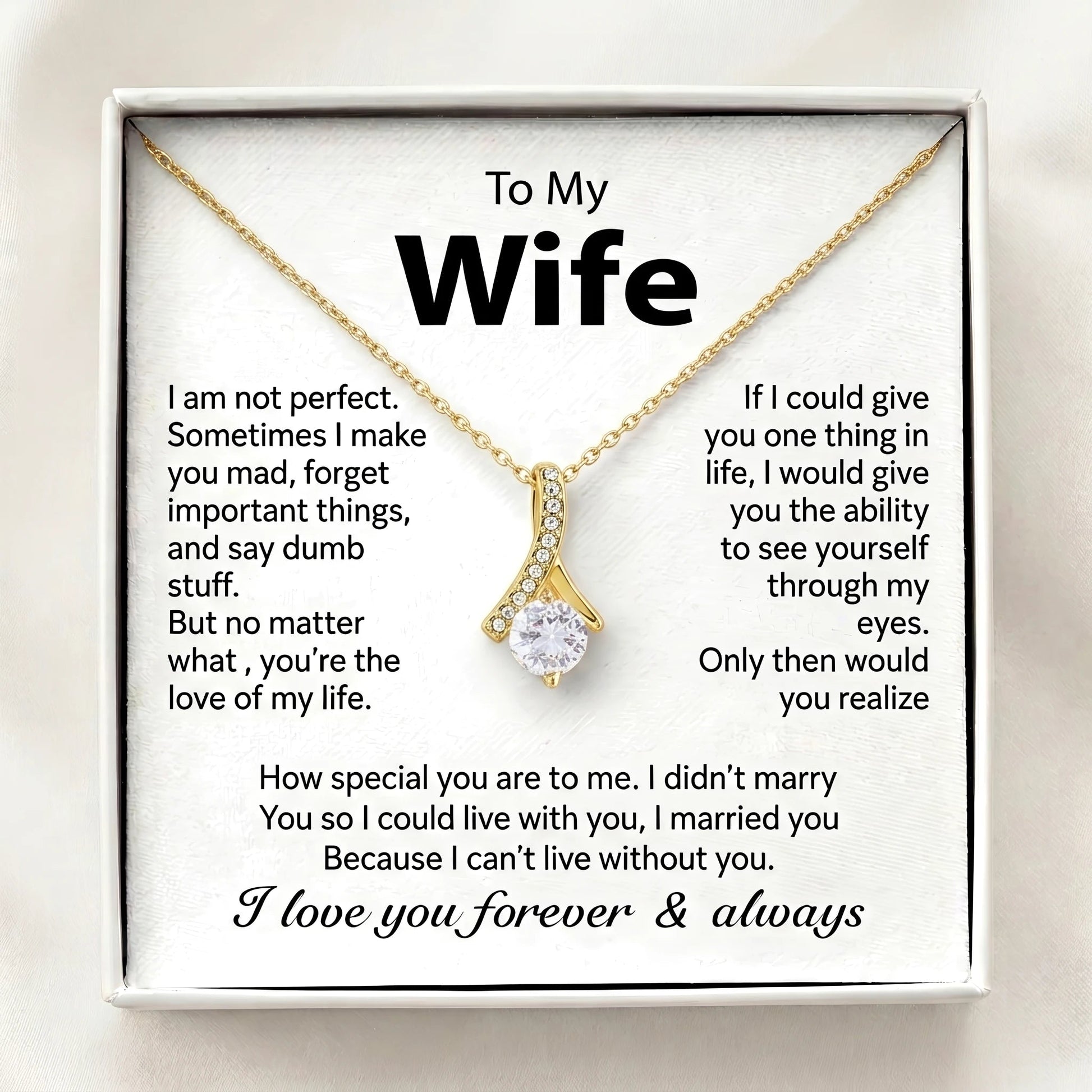 Alluring Beauty Necklace – Heartfelt "To My Wife" Gift - The Love Sparkle