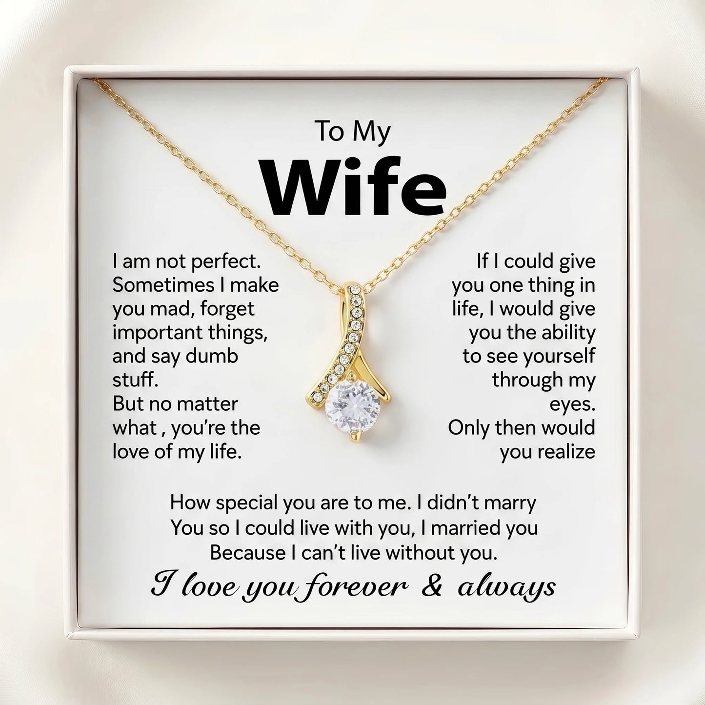Alluring Beauty Necklace – Heartfelt "To My Wife" Gift - The Love Sparkle