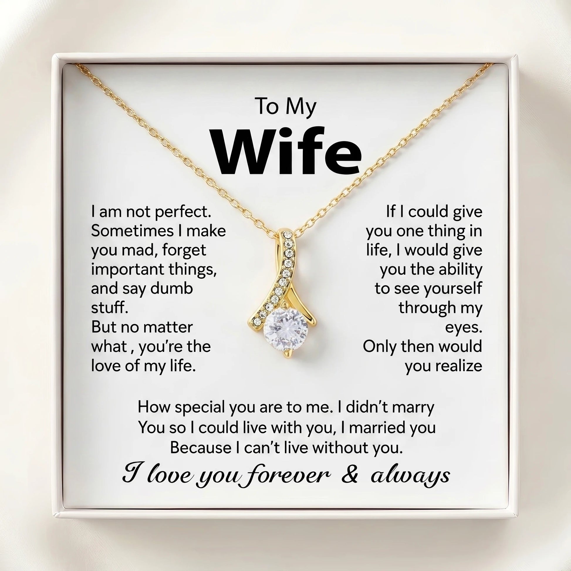 Alluring Beauty Necklace – Heartfelt "To My Wife" Gift - The Love Sparkle