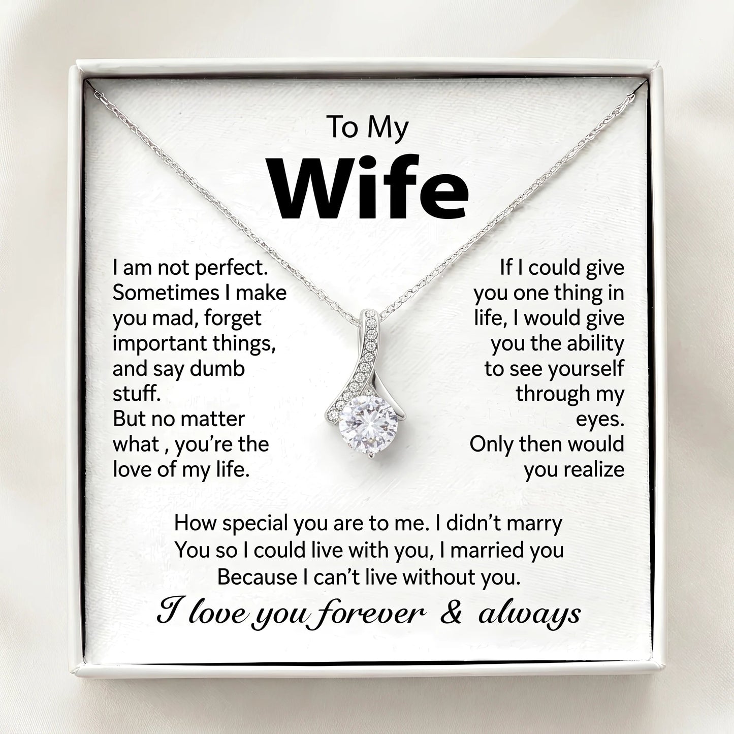 Alluring Beauty Necklace – Heartfelt "To My Wife" Gift - The Love Sparkle