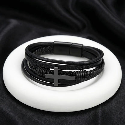 "Always My Little Boy" Men's Cross Bracelet - Meaningful Gift From Mom - The Love Sparkle
