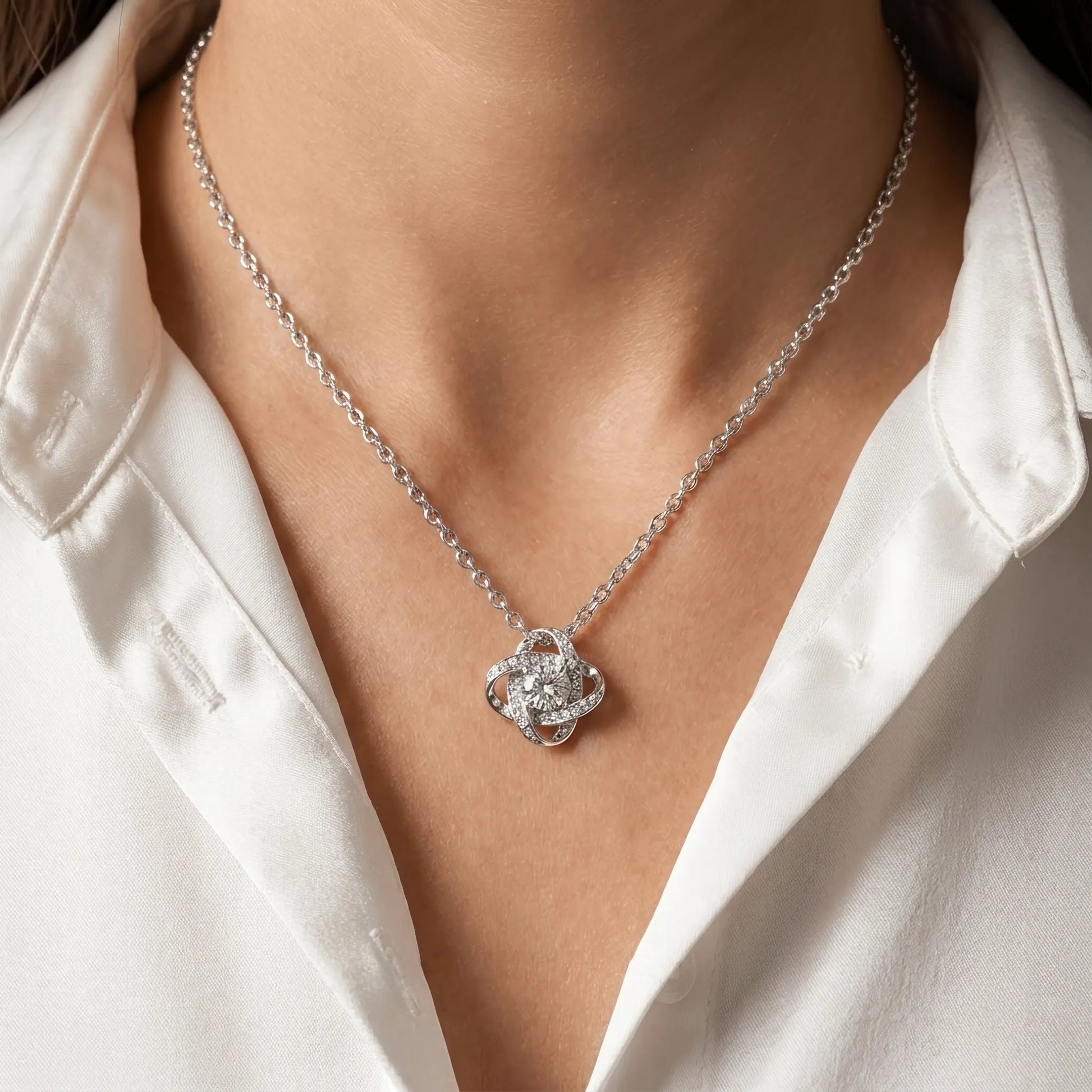 "Always My Little Girl" Love Knot Necklace - Meaningful Gift From Dad To Daughter - The Love Sparkle
