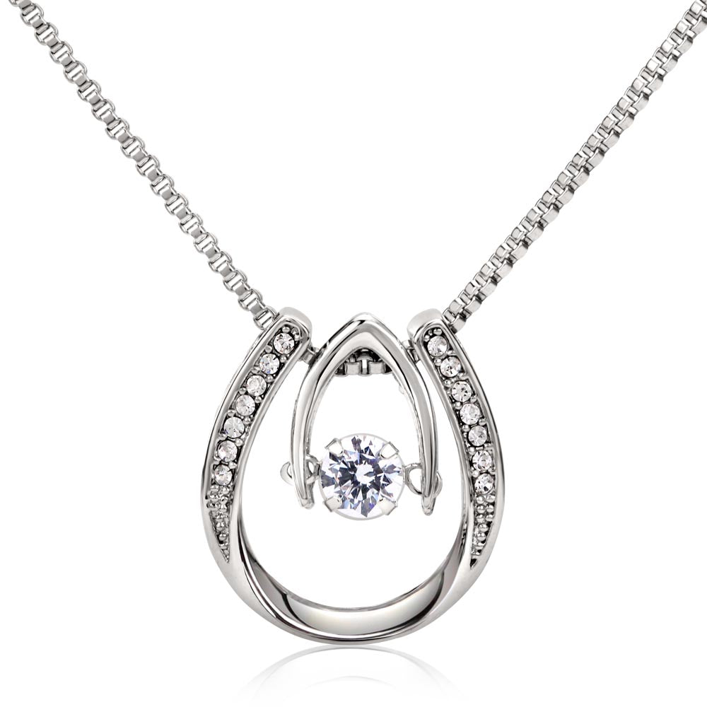 To My Daughter Lucky In Love Necklace from Dad – Braver, Stronger & Loved More Than You Know