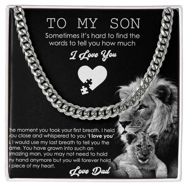 To My Son-Cuban Link Chain-"From First Breath to Last"