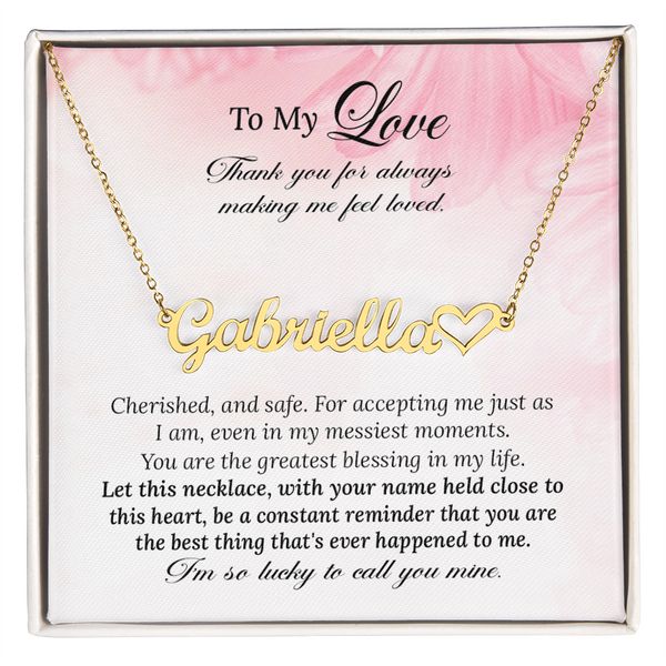 Gift for Wife, Girlfriend, Soulmate - Custom Heart Necklace