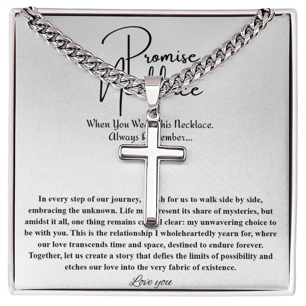 To My Soulmate -Artisan Cross with Cuban Chain-"A Love That Transcends Time" Gift