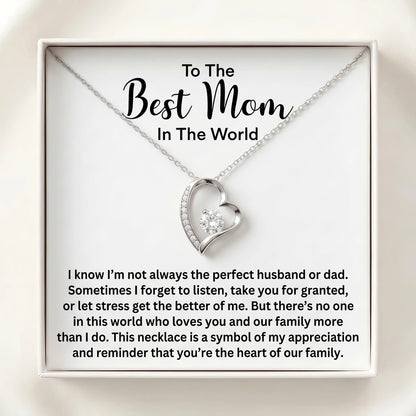 "Best Mom" Forever Love Necklace – Meaningful Gift for Wife from Husband, Any Occasion - The Love Sparkle