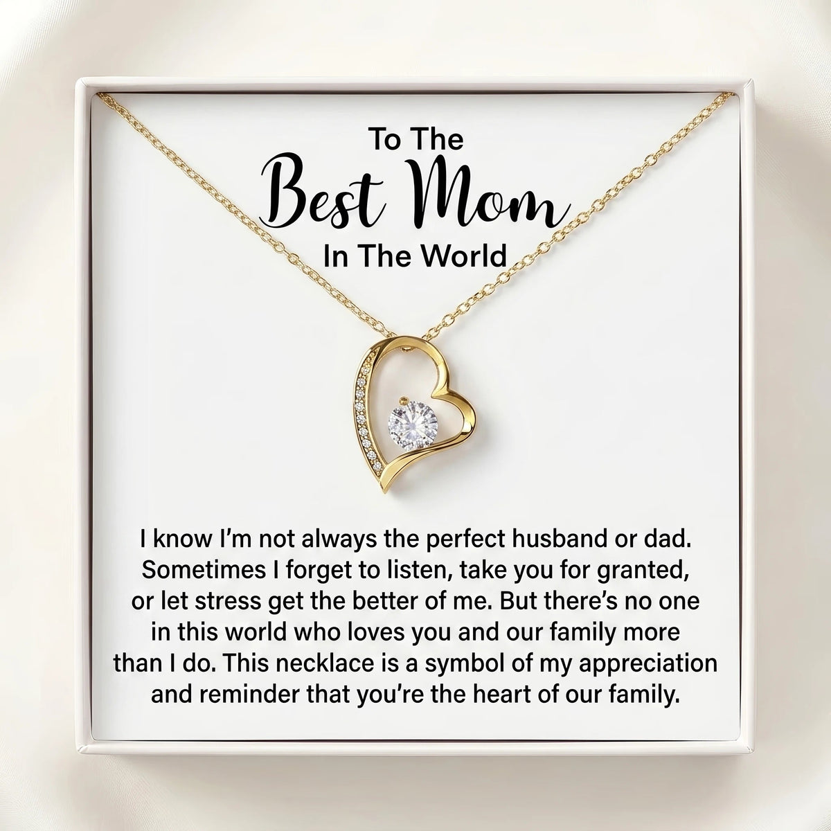 "Best Mom" Forever Love Necklace – Meaningful Gift for Wife from Husband, Any Occasion - The Love Sparkle