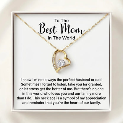 "Best Mom" Forever Love Necklace – Meaningful Gift for Wife from Husband, Any Occasion - The Love Sparkle