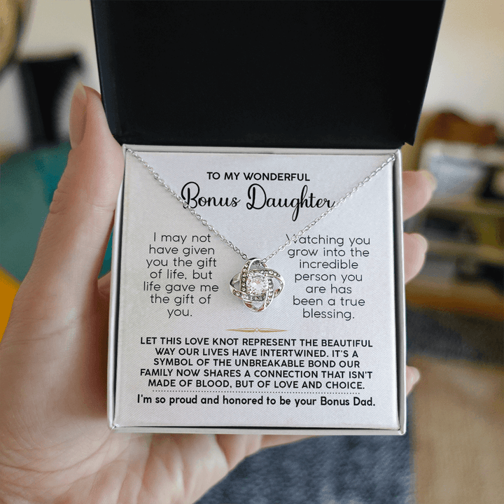 Bonus Daughter Gift from Dad - "Life Gave Me You" Love Knot - The Love Sparkle