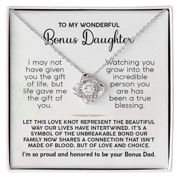 Bonus Daughter Gift from Dad - "Life Gave Me You" Love Knot - The Love Sparkle