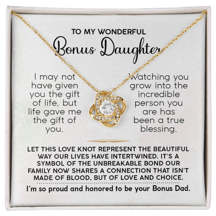 Bonus Daughter Gift from Dad - "Life Gave Me You" Love Knot - The Love Sparkle